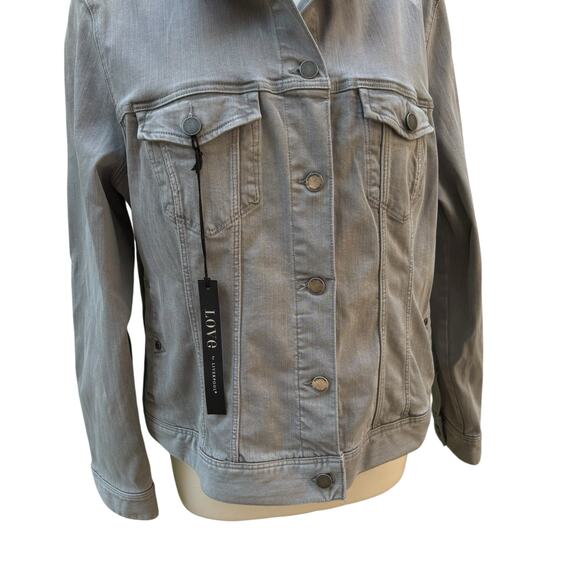 Liverpool Classic Jean Jacket Sz XL NWT Sharkshin Gray Western Stretch Casual - Picture 3 of 14